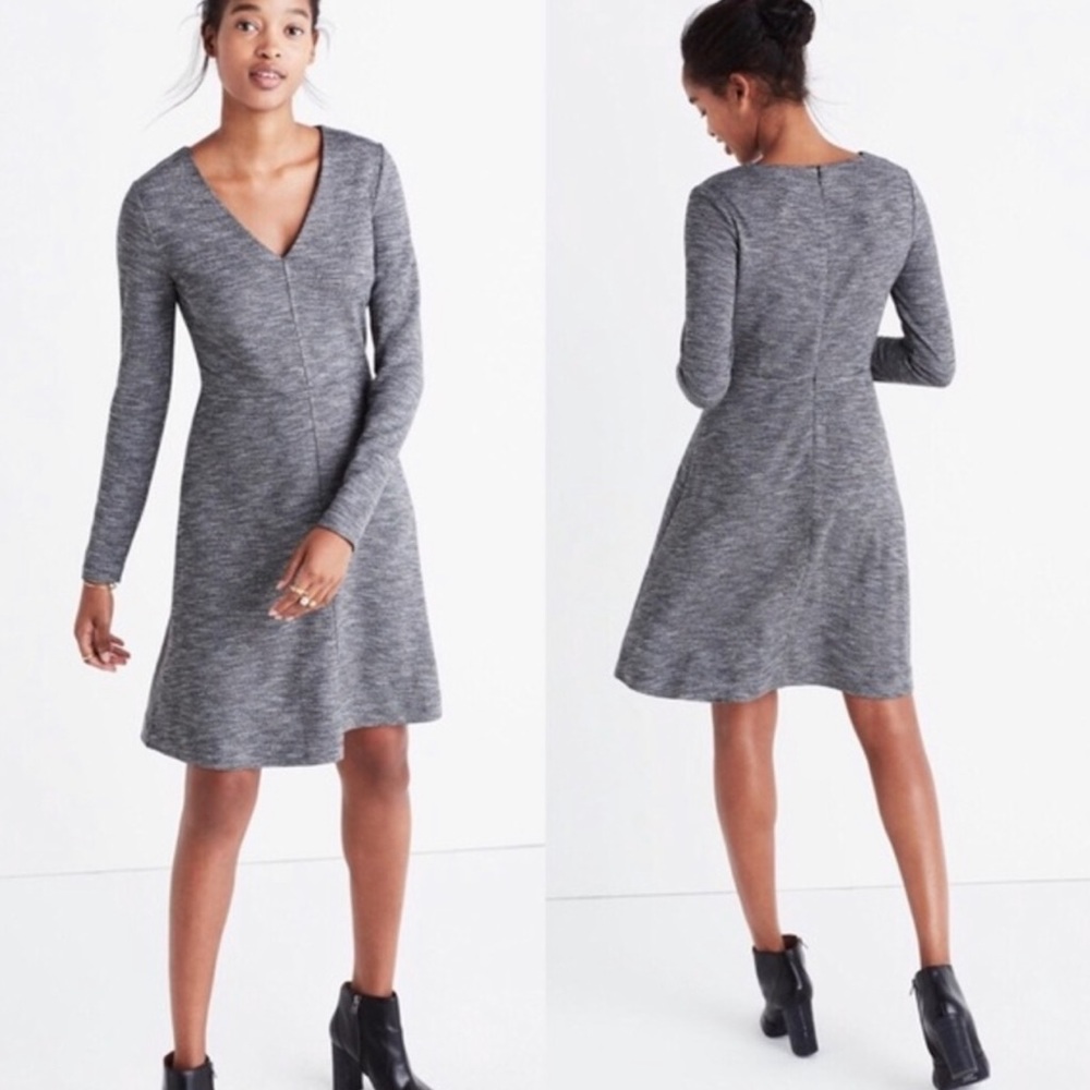Madewell grey long sleeve check dress graduation